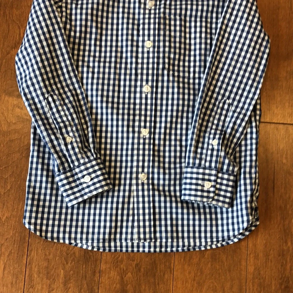 GAP Kids Blue and white checkered gingham shirt size medium